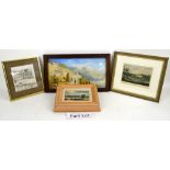 Margaret Merritt local artist paintings, a continental watercolour, and various other pictures and