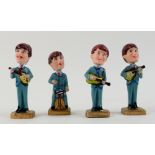 The Beatles - Plastic nodding figures of the fab four, made in Hong Kong, each 4 inches (4)..