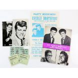 The Everly Brothers original concert programme & four tickets, two unused from the Gaumont Derby