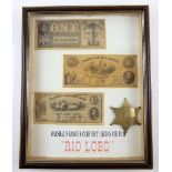 Rio Lobo (1970) - Marshal's badge and civil war currency from the movie starring John Wayne,