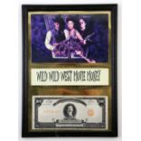 Wild Wild West (1999) - Production used bank note from the movie starring Will Smith, framed and