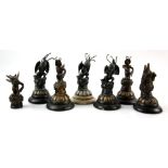 Power Rangers (Television series) - Seven Prop chess pieces from the Superhero TV Series..