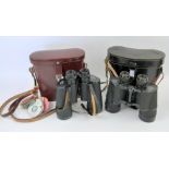 A pair of Busch Rathenov Marluxon 7x50 binoculars and a pair of Carl Zeiss Jena Jenoptem 7x50