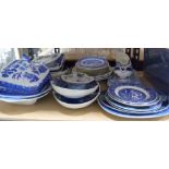 A quantity of blue and white china, various makers. (qty)