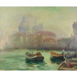 AMENDED DESCRIPTION Rowlands, 20th century, view along the Grand Canal, Venice, signed, oil on