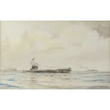 R. V. Stedman, Battleship Queen Elizabeth, watercolour, signed. 18.5cm x 34cm, H W Soulsby,