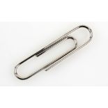 Elizabeth II silver bookmark, in the form of a large paperclip, by SJR, Birmingham 1980, 7 cm