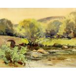 Jack Merriot landscape signed watercolour 26cm x 35cm .