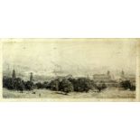 William Lionel Wyllie R.A. (British, 1851-1931), The Thames at Greenwich, Drypoint etching, Signed