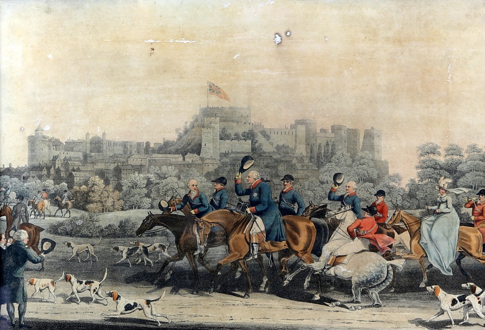 Pair of 19th century coloured prints of King George hunting Published &sold Jan 1st 1820, by - Image 6 of 8