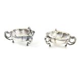 George V silver pair of lobed dishes, by Horace Woodward & Co., Birmingham 1910, each with three