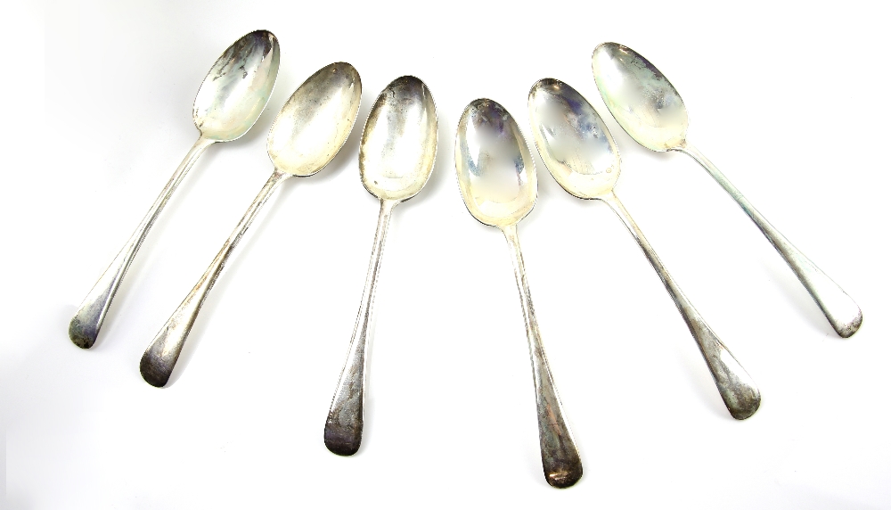 Six George V silver Old English pattern tablespoons, by Josiah Williams & Co., London, 1933, 15oz,