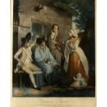 After George Morland (1763-1804), 'Preparing a Recruit' and 'Recruit Deserted', pair of coloured