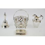 George V silver swing-handled bowl holder (lacking liner), by Goldsmiths & Silversmiths Co Ltd,