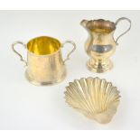 Victorian silver child's twin-handled cup, with plain tapering body and gilt interior, by Martin,