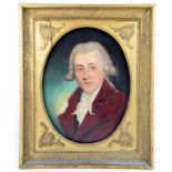 19th century oval portrait of an 18th century gentleman, unsigned oil on canvas, 46cm x 36cm, and