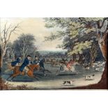 Pair of 19th century coloured prints of King George hunting Published &sold Jan 1st 1820, by