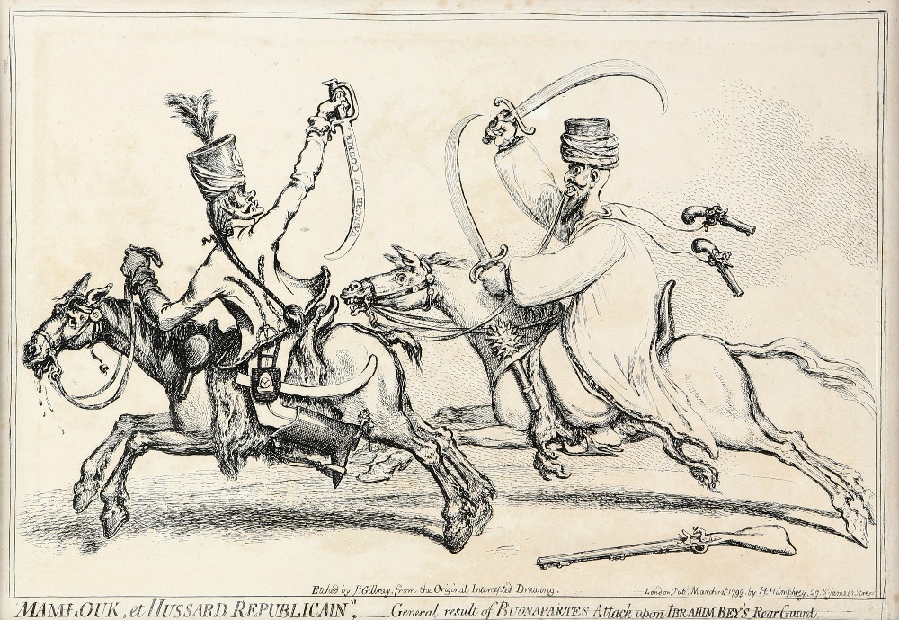 James Gillray (British, 1757-1815), 'Memouk, et Hussard Republican', 1799, etching, published