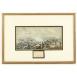 19th century Baxter Print 'Review of the British Fleet' 12cm x 24cm .