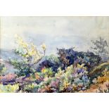 Florence Lucas Brewer (1890-1939). Garden view, watercolour, 36cm x 53cm, Garden flowers,
