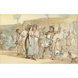 Thomas Rowlandson (British, 1756-1827). Fair Lane, pen and watercolour, Fry Gallery label verso,