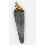 Gold and silver bookmark, with applied 9ct gold kangaroo, 6 cm long, 3 gr.