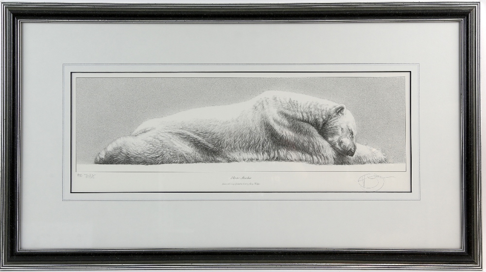 Gary Hodges, (British, b. 1954), limited edition print of a Polar bear 'Artic Slumber' signed in - Image 3 of 10