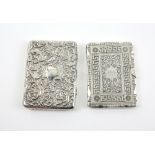 Victorian silver card case, by William Comyns & Sons, London 1895, with richly embossed covers and