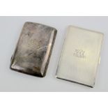 George VI silver cigarette case with engine turned decoration, by Frederick Field Ltd.,