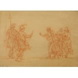 William Osborne Hamilton (British, 1751-1801). Macbeth and the Witches, red crayon on paper,