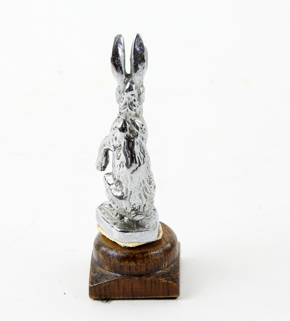 1930's silver plated mascot in the form of a hare from an Alvis 13cm . The base has been cut back, - Image 7 of 8