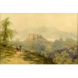 Sydney Herbert, pair of watercolours Lake Geneva and Conway Castle, 22cm x 32cm.