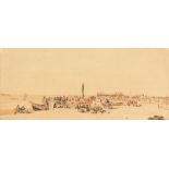 AMENDED DESCRIPTION: English school, Beach scene, watercolour. Inscribed verso by a later hand, John