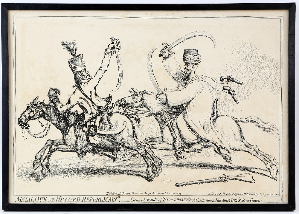 James Gillray (British, 1757-1815), 'Memouk, et Hussard Republican', 1799, etching, published - Image 4 of 4