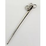 Edward VII silver letter opener, with scrolling ‘S’ finial, by Grey & Co., Birmingham 1908, 16 cm