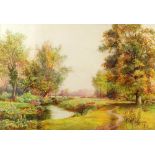 James Matthews, 19th/20th century, 'On the Tillingbourne, Surrey', signed, watercolour, 37cm x