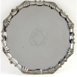 George II silver salver, by Robert Abercromby, London 1743, with shaped shell applied border, on