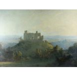 Alfonso Toft, Twizell Castle, Northumberland , unsigned, artist label verso, 76cm x 101cm .