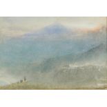 Albert Goodwin (British, 1845-1932), 'Etna', signed and dated 1904, watercolour, 25cm x 36cm.