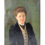 E Ducal portrait of a young women signed and dated 28/39 oil on canvas 65cm x 53cm .