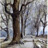 Adeline M. Fox (1870-), woodland scene monogrammed signature, watercolour, Hampton Hill Gallery