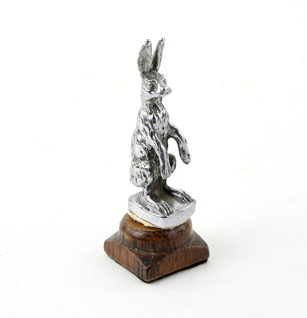 1930's silver plated mascot in the form of a hare from an Alvis 13cm . The base has been cut back, - Image 2 of 8