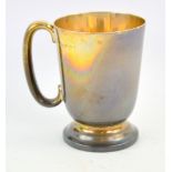 George V silver mug on round foot, by P J Finch Ltd., Birmingham, 1934, 10 cm high, 6.4oz, 199g,.