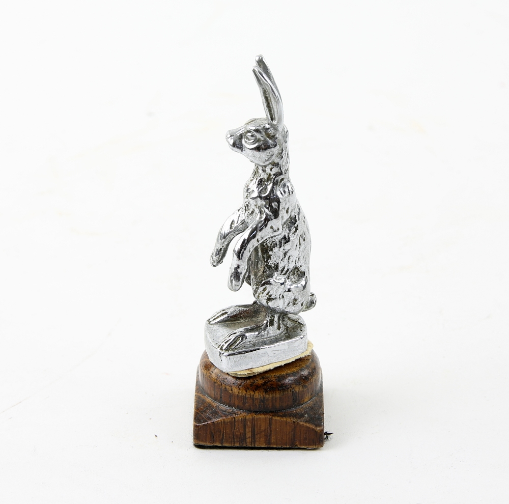 1930's silver plated mascot in the form of a hare from an Alvis 13cm . The base has been cut back, - Image 5 of 8