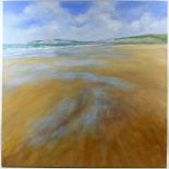 Sandra Francis (British), 'Compton Bay', 2017, acrylic on canvas, signed SF lower left, titled and