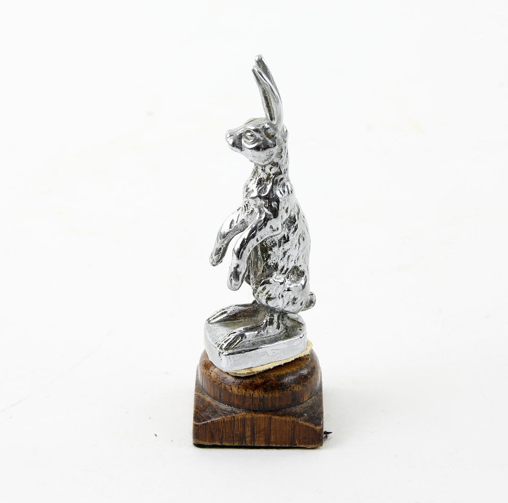 1930's silver plated mascot in the form of a hare from an Alvis 13cm . The base has been cut back, - Image 6 of 8