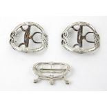 Pair of George III silver buckles with scrolling and foliate decoration, possibly by William Cripps,