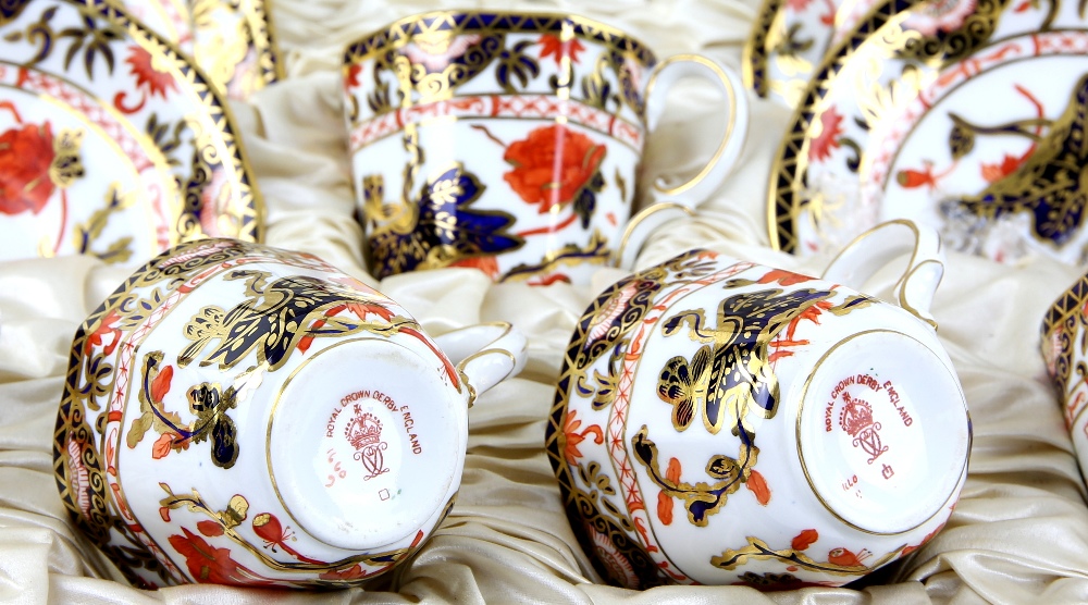 Cased set of six Royal Crown Derby Imari palette coffee cans and saucers. Wear to box particularly - Image 5 of 6