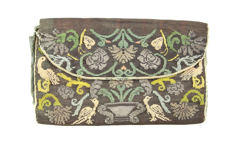 Rare early pocket book / purse, dating from C 1690-1720, the design of central urn with large