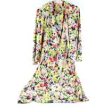 1930s silk tea dress in bold floral print with matching jacketProvenance : Collection from Hinwick